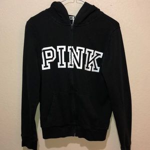 Black zip up Victoria’s Secret Pink hoodie